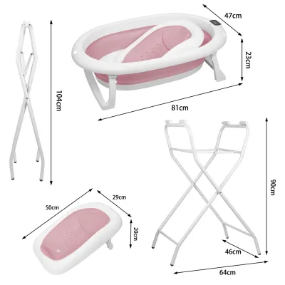 Baignoire bébé pliable avec siège et thermomètre – image 2