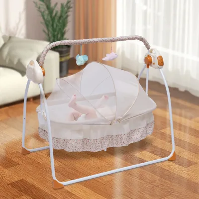 Balançoire électrique pour bébé, kaki, pliable – image 2