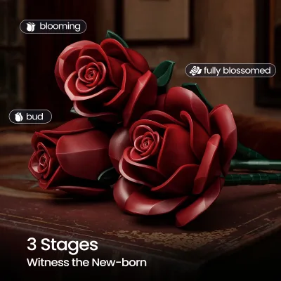 Bouquet de roses en blocs de construction