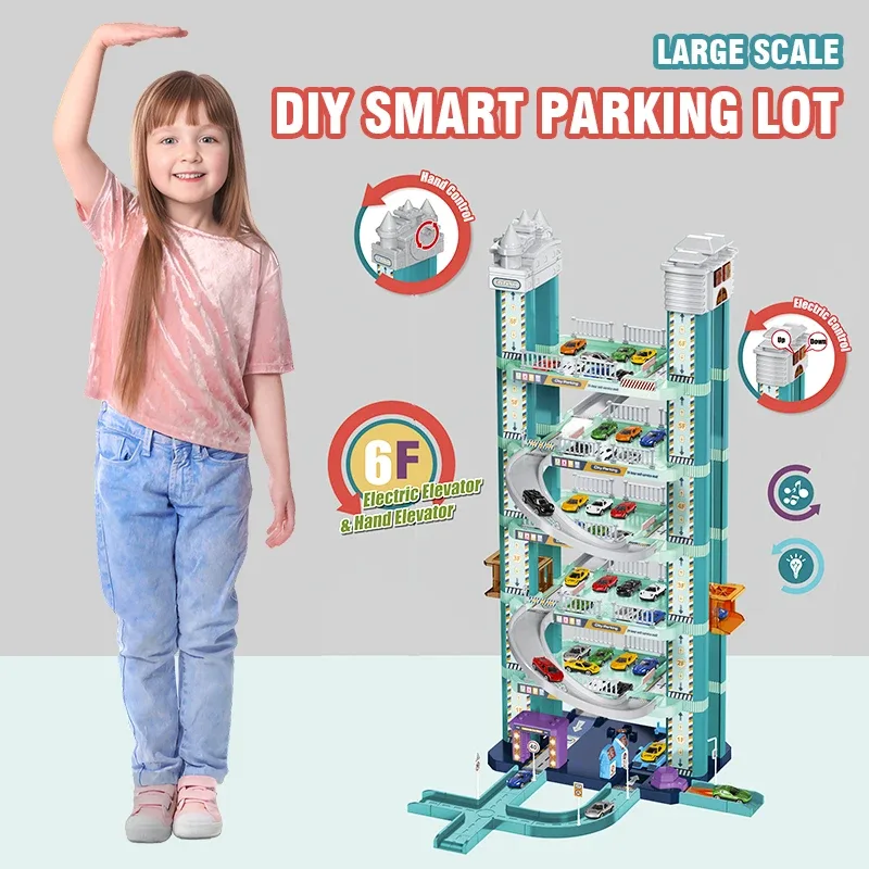 Circuit de course avec parking et garage
