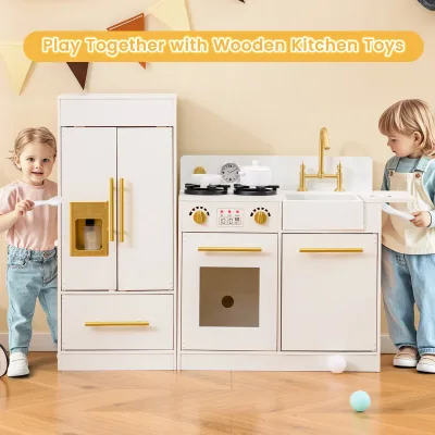 Cuisine de jeu en MDF blanc avec réfrigérateur – image 2