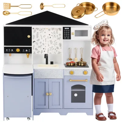 Cuisine enfant en bois et plastique violette
