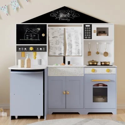 Cuisine enfant en bois et plastique violette – image 2