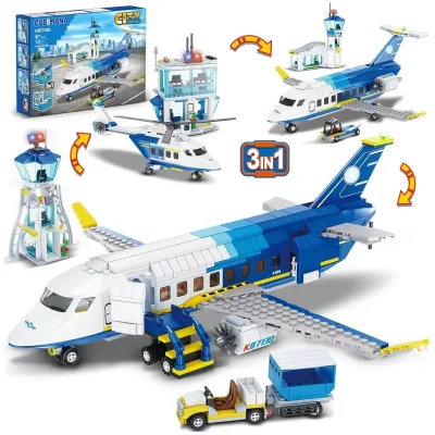 Jeu de construction avion de ligne 3 en 1