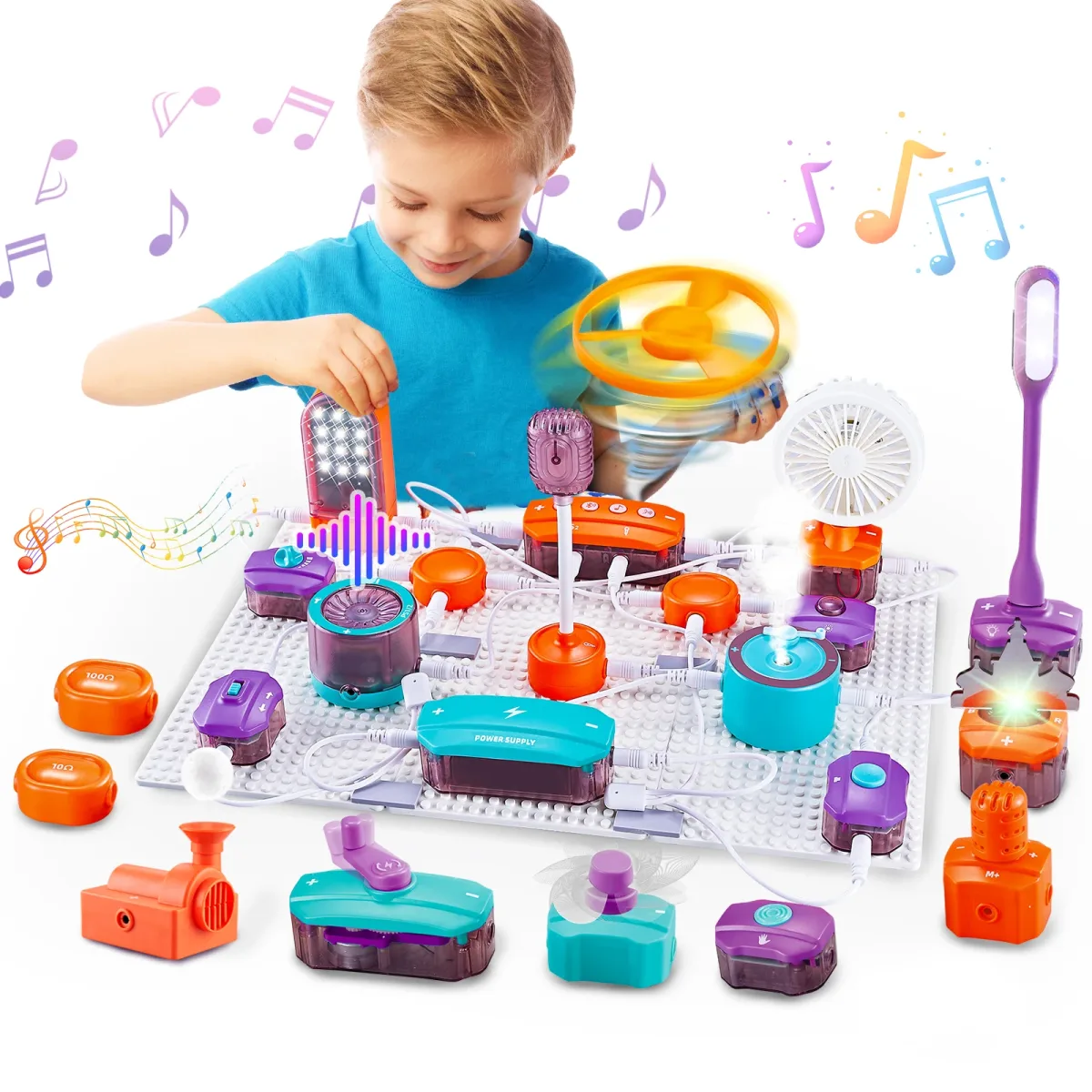 Kit de circuits électroniques éducatif, 53 pièces