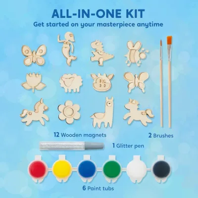 Kit de peinture créative de 12 aimants en bois – image 2