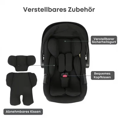 Siège auto bébé avec base Isofix, coton – image 3
