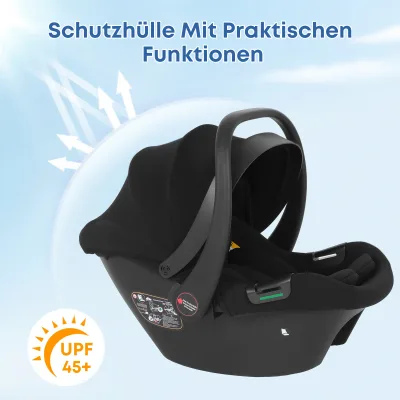 Siège auto bébé coton avec auvent rembourré – image 2