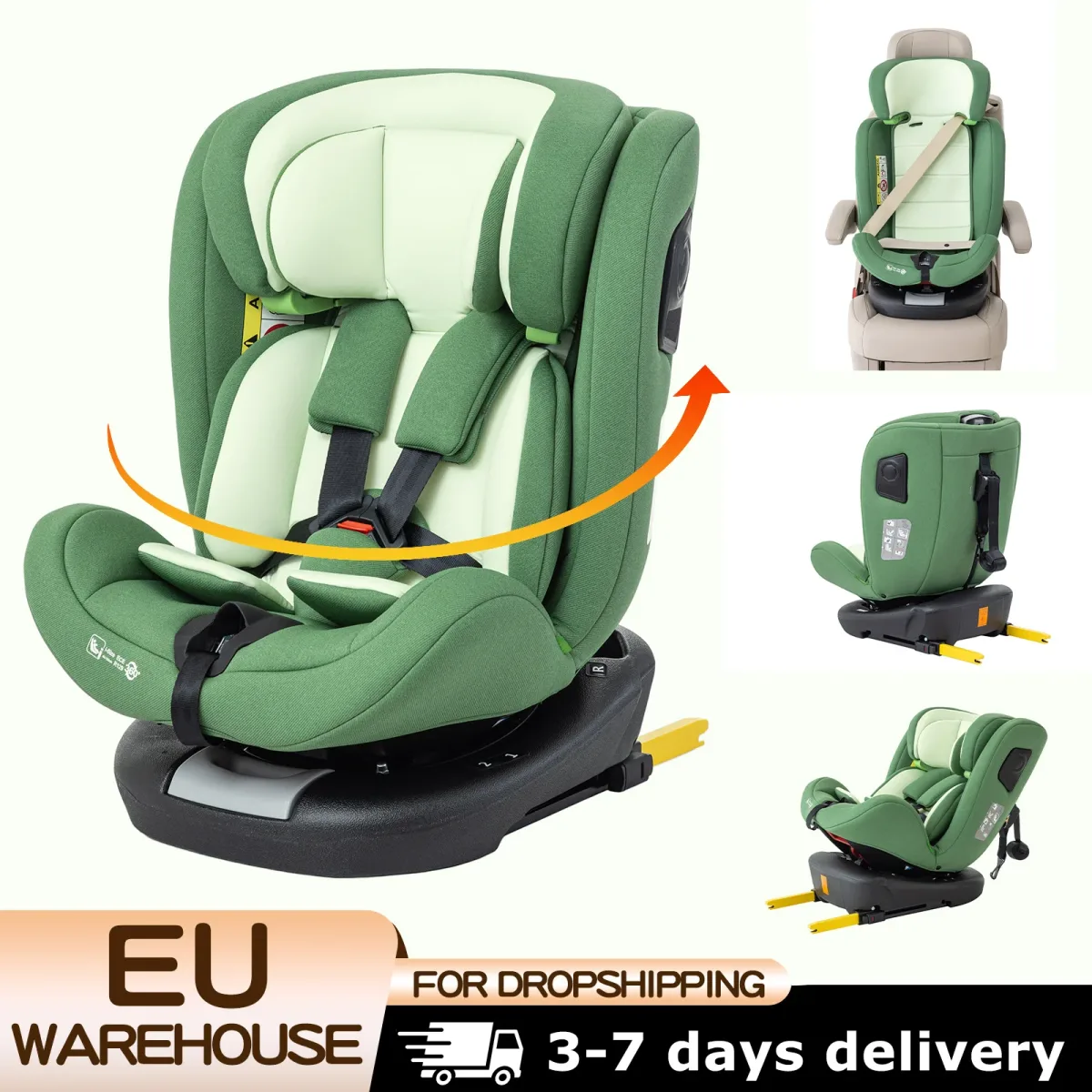 Siège auto bébé pivotant 360° avec Isofix