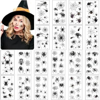 Tatouages temporaires araignées d'Halloween