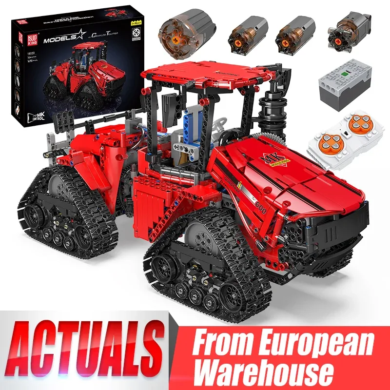 Tracteur à chenilles télécommandé en briques